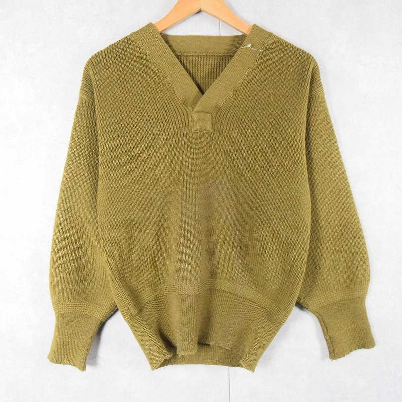 40年代 40s アメリカ軍 米軍 空軍 ミリタリー カーキ Vネック