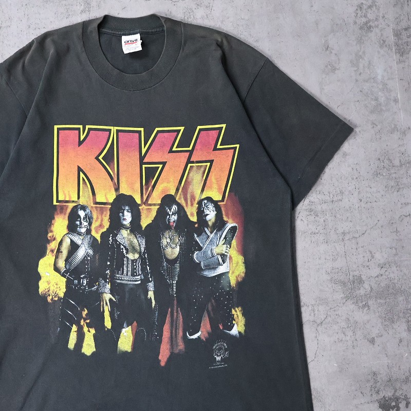 90年代 90s アメリカ製 キス 音楽 ミュージック バンT 黒 ブラック