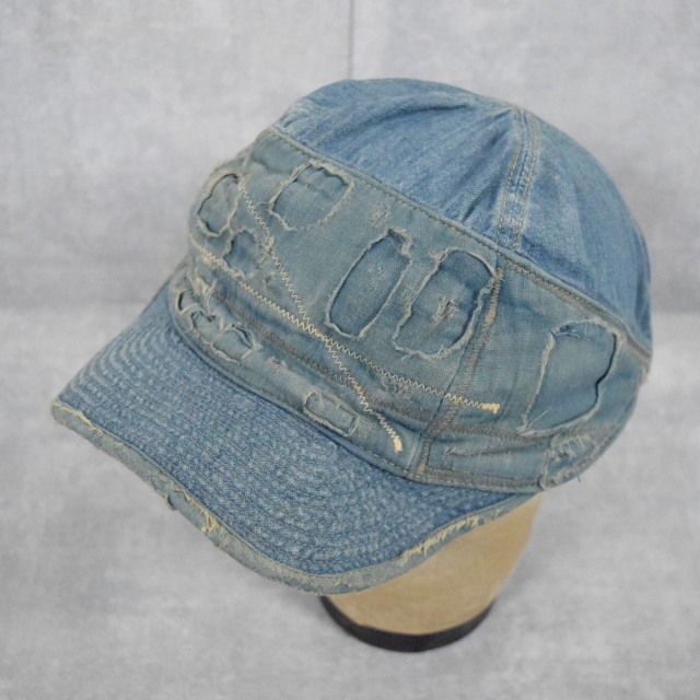キャピタル ブランド アーカイブ 帽子 デニム クラッシュ ボロ加工