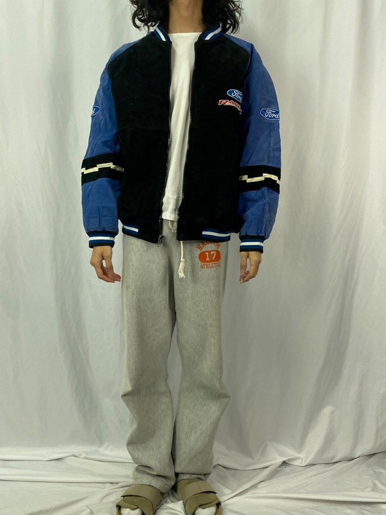 スタジャン 革 スエード フォード 車 レーシング | ビンテージ古着屋