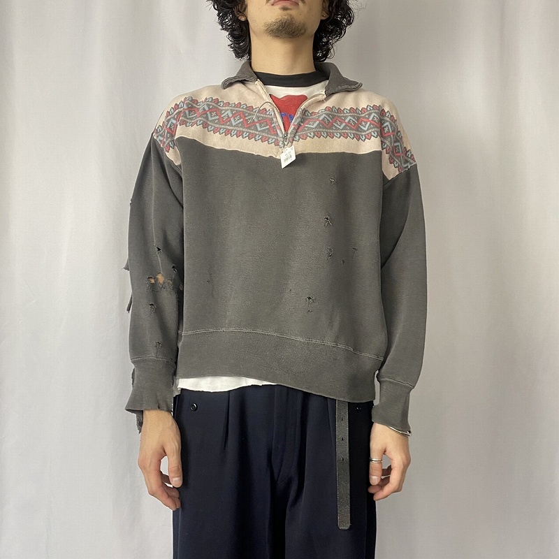 50年代 50s スノーフリーク 長袖 トレーナー 襟付き ブラック 黒