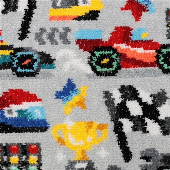 ラブラリーサーキット ハンカチ(シルバーグレー×ブルー): LOVERARY BY