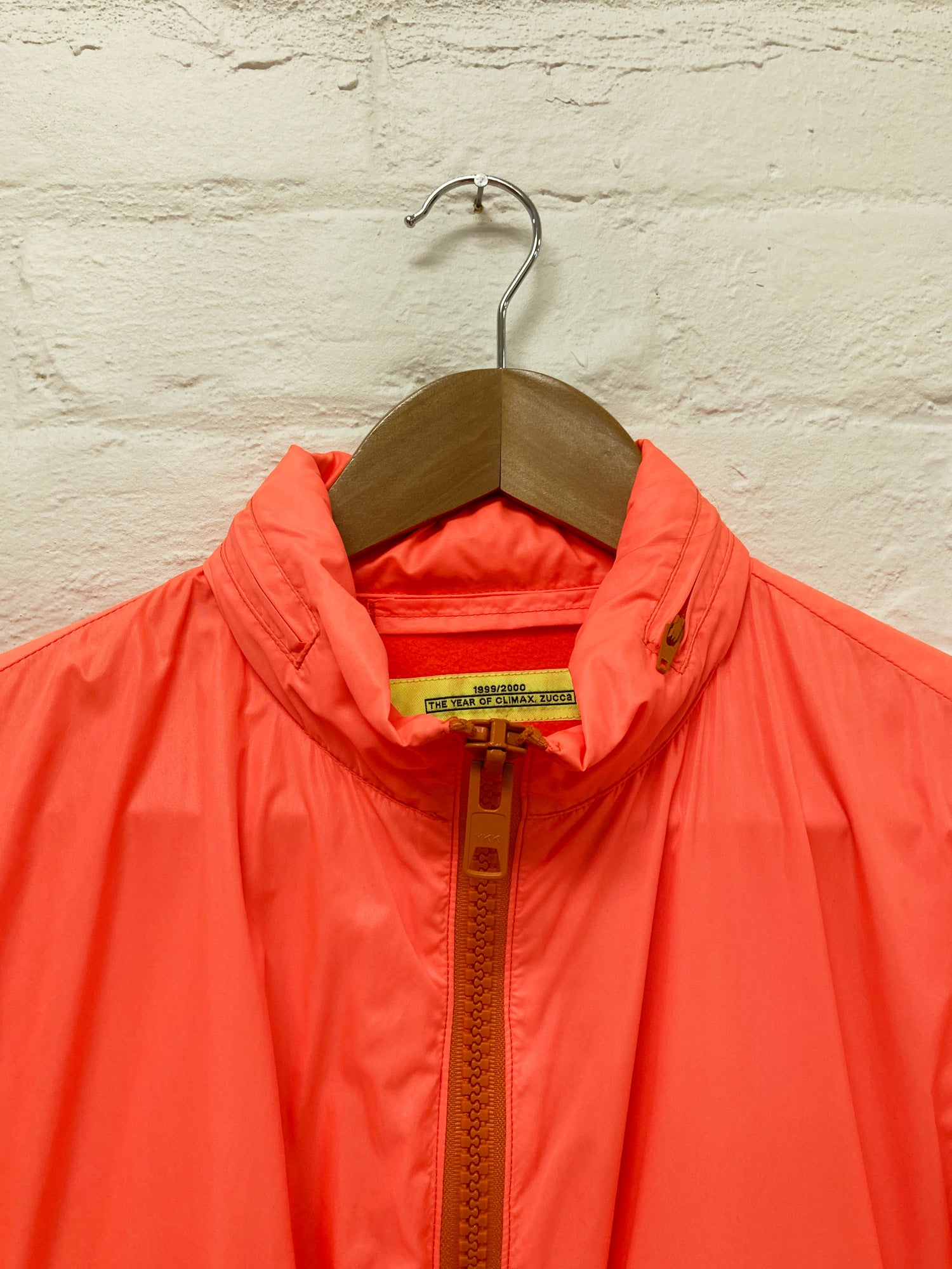 Zucca AW1999-2000 'the year of climax' fluorescent orange zip coat