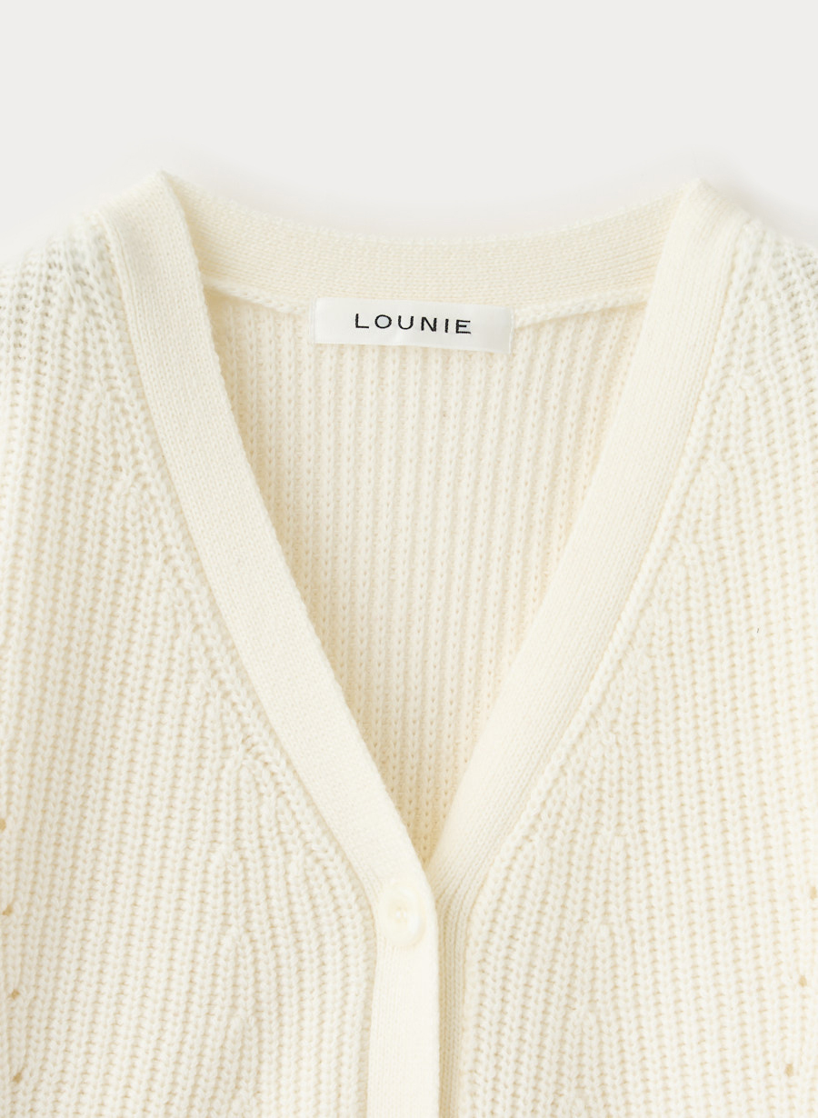 シャギーディテールミドル丈ニットカーディガン｜LOUNIE（ルーニィ