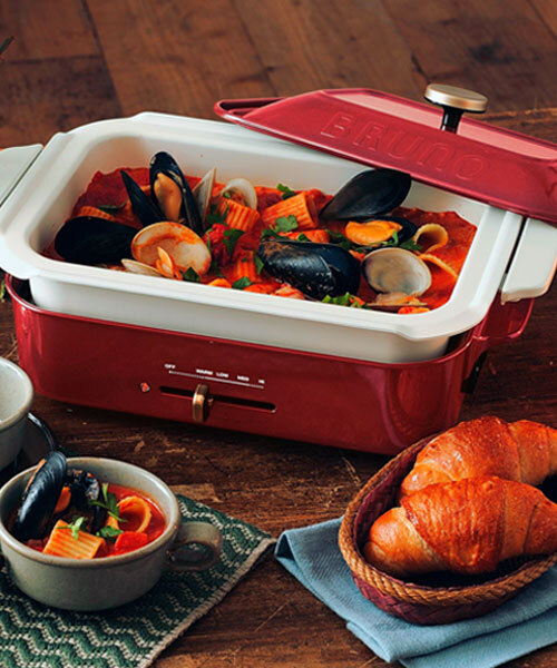 コンパクトグリルホットプレート セラミックコート鍋セット グレージュ