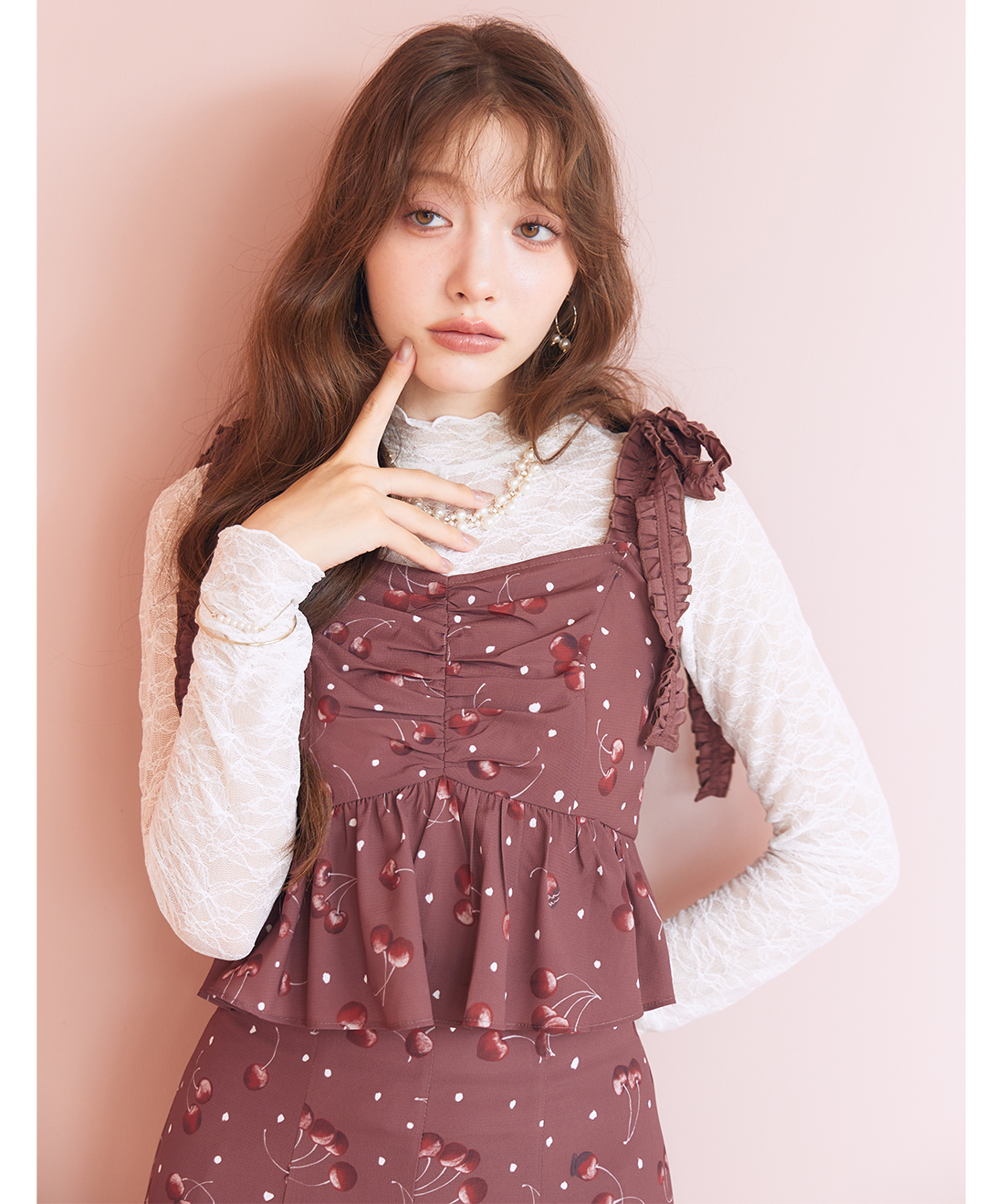 チェリープリントキャミソール＆スカートセット｜PETAL ONLINE（ペタル