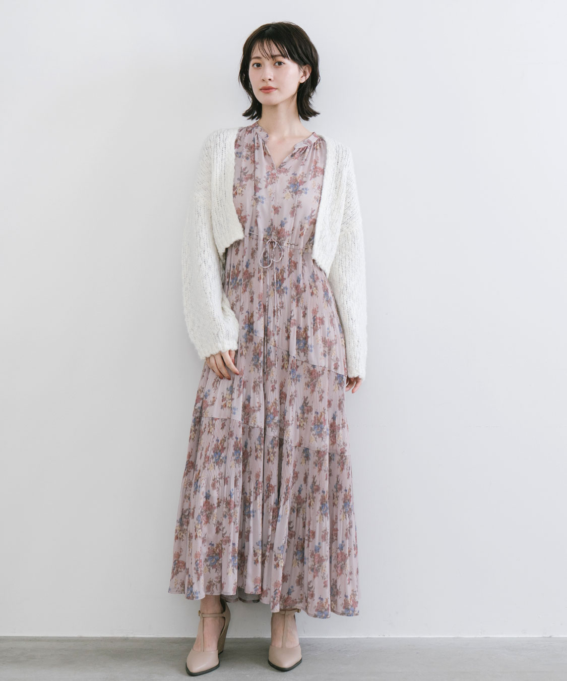 フラワープリントプリーツティアードワンピース｜PETAL ONLINE（ペタル