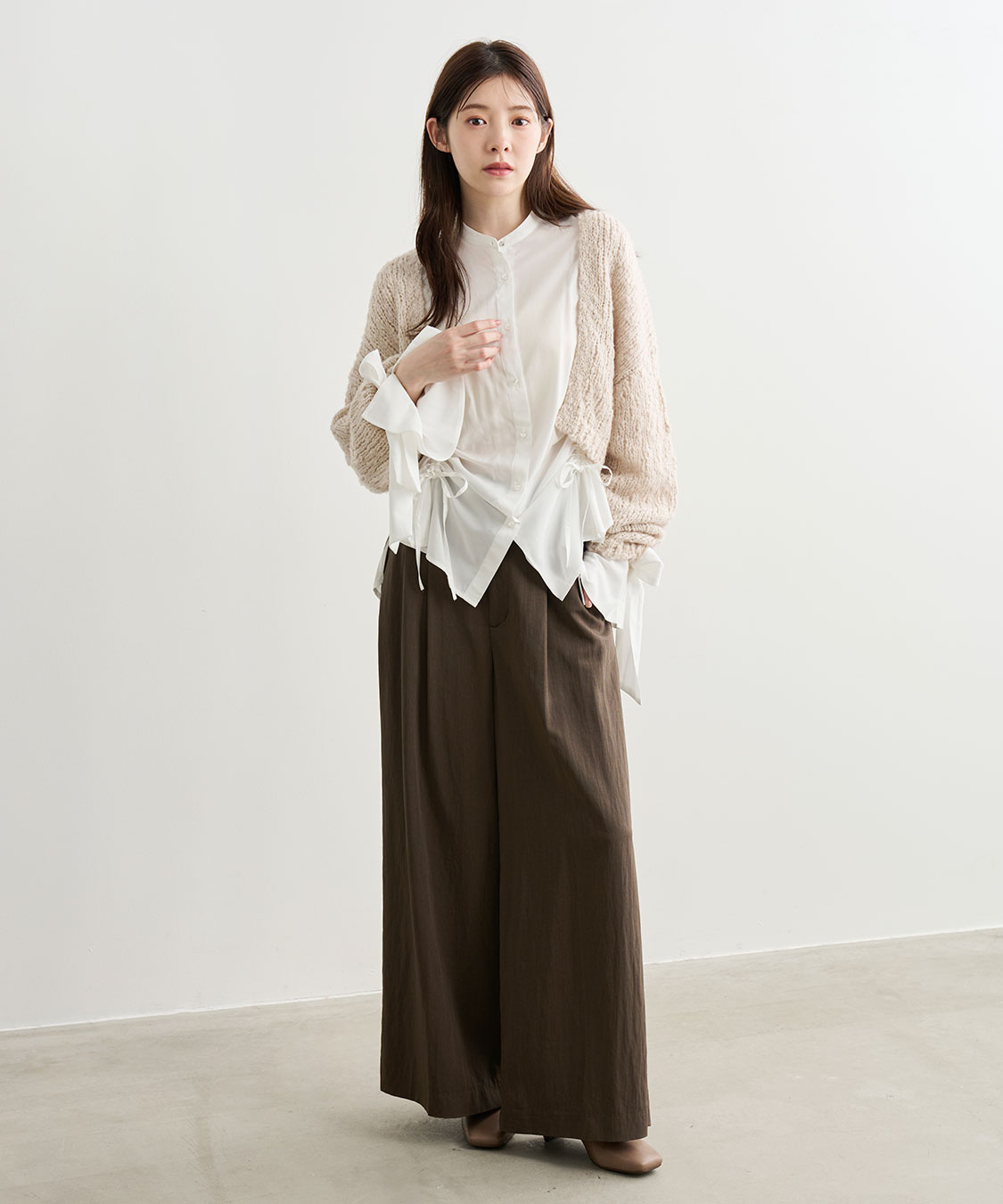 リボンスリーブドロストシャツブラウス｜PETAL ONLINE（ペタルオンライン）