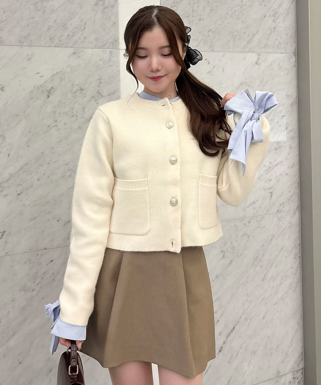 ラクーン混ダブルフェイスニットカーディガン｜PETAL ONLINE（ペタル