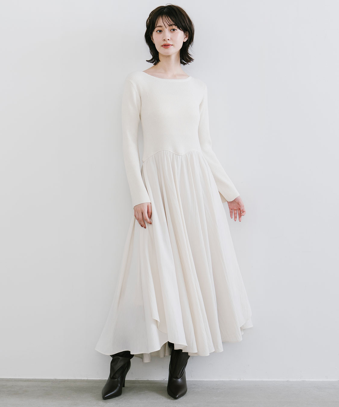 ペタルヘムスカートドッキングニットワンピース｜PETAL ONLINE（ペタル