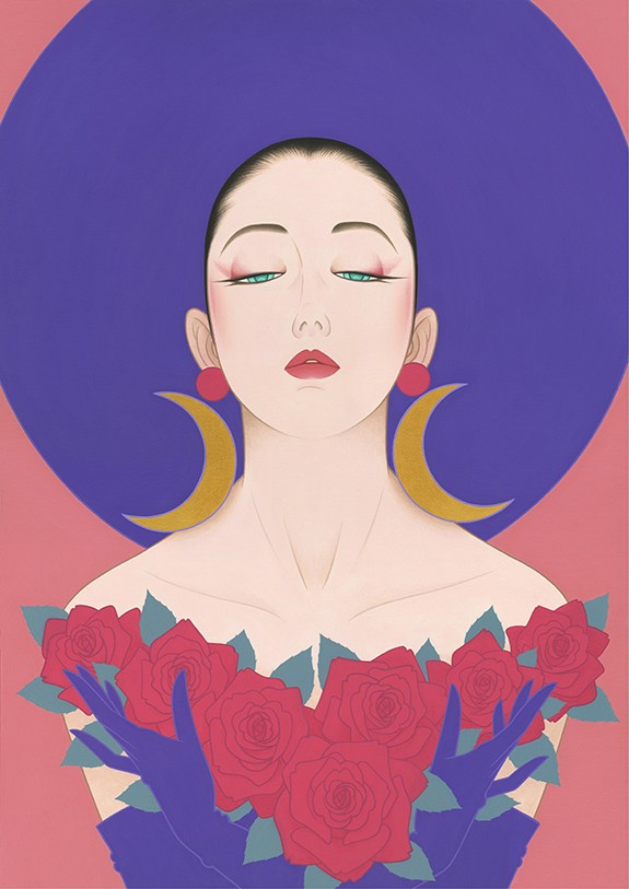 薔薇と月のアニバーサリー | 鶴田一郎アートストア ICHIRO TSURUTA