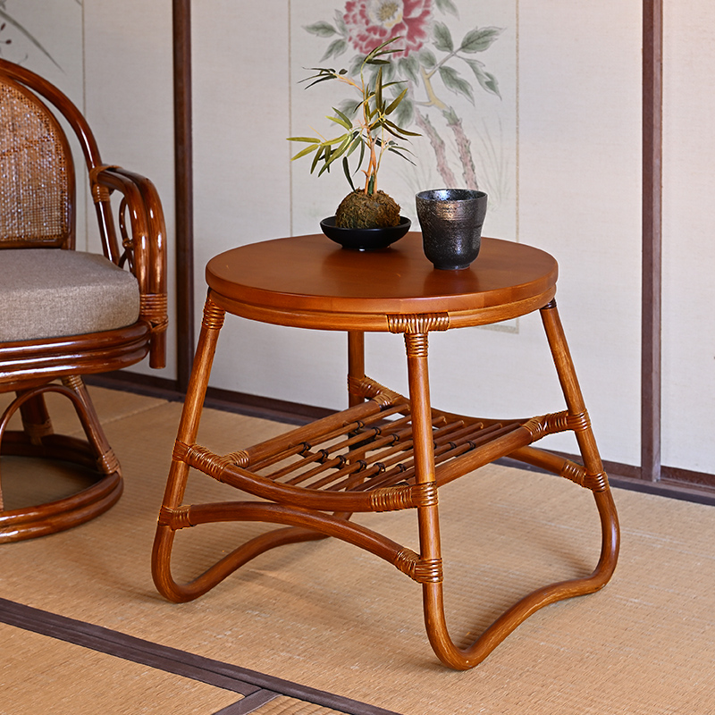 T250HR ラタン 天然木 サイドテーブル | 【SR-net】Sunflower Rattanの