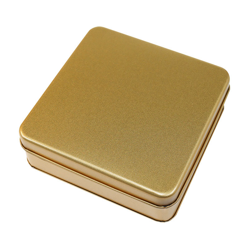 スクエア缶〈サテンゴールド〉|包装資材・パッケージの株式会社タマヤ