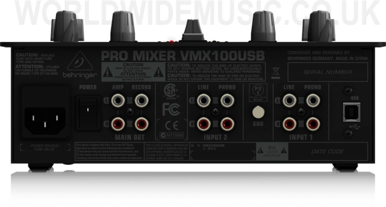 Behringer VMX100USB Pro 2-Channel DJ Mixer with USB Audio