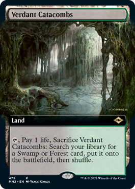 Foil】(440)□旧枠□《新緑の地下墓地/Verdant Catacombs》[MH2-BF