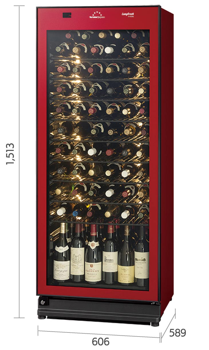 ST-RV273GL(R) ロングフレッシュ セラー [ガラス扉/左開き/77本収納