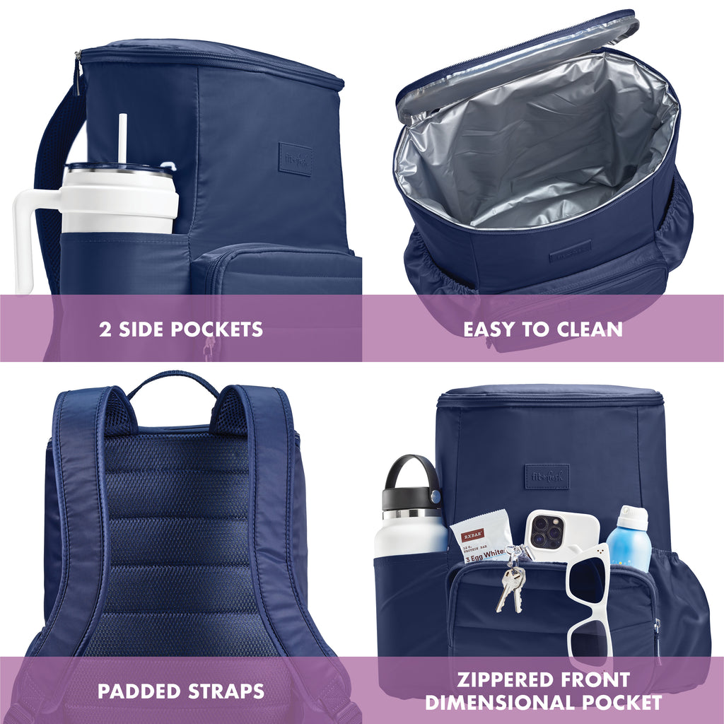Izzy 24-Can Backpack Cooler, Midnight Blue – Fit + Fresh Online Store