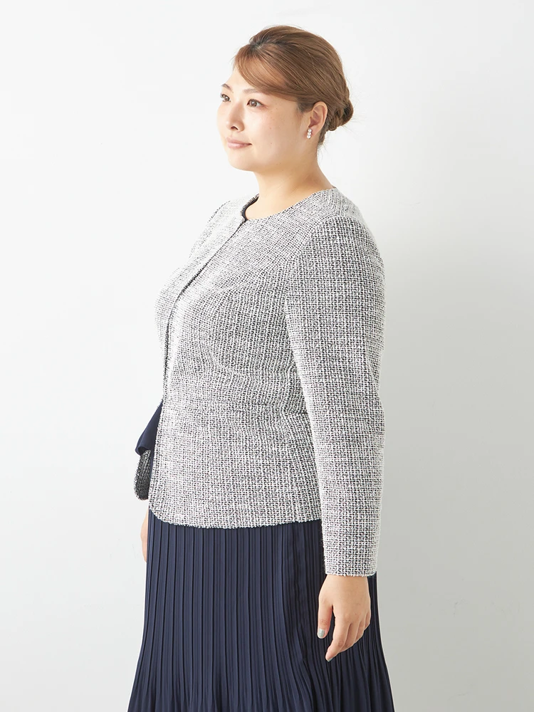 ネイビー ジャケット＋ツイードジャケット＋ワンピース 3点セット