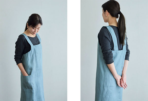 若山曜子さんの新しいエプロン・リラックス クロスバッグエプロンと