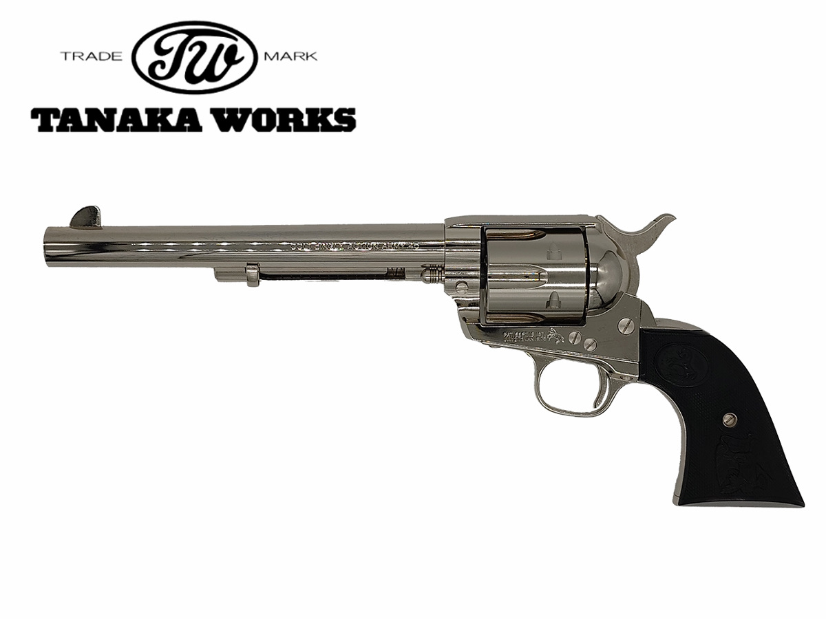 タナカワークス : ガスリボルバー本体 SAA 2nd 7-1/2inch ニッケル