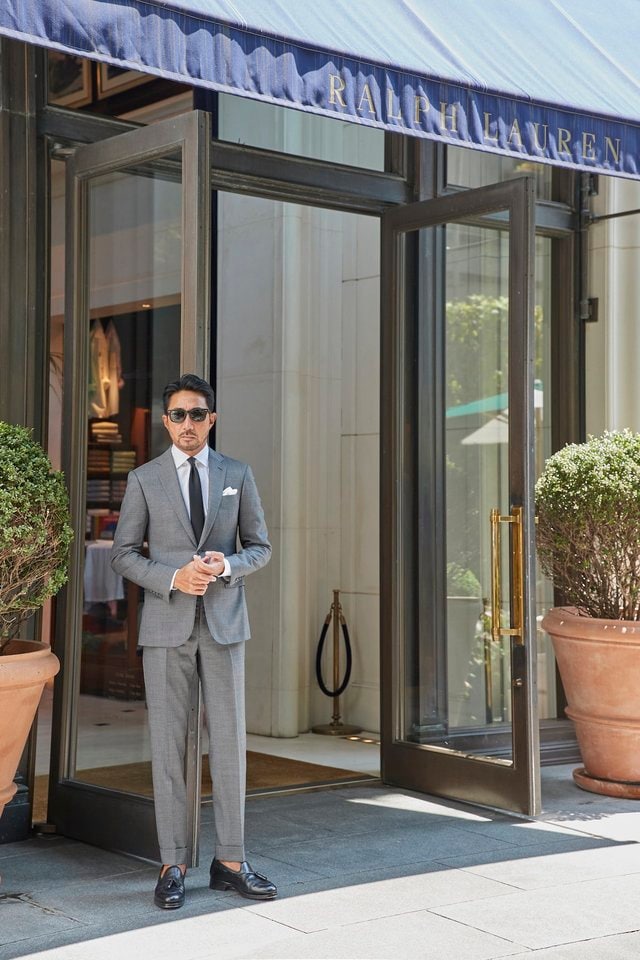 干場がダブルのブレザーを仕立てる】ラルフ ローレン パープル