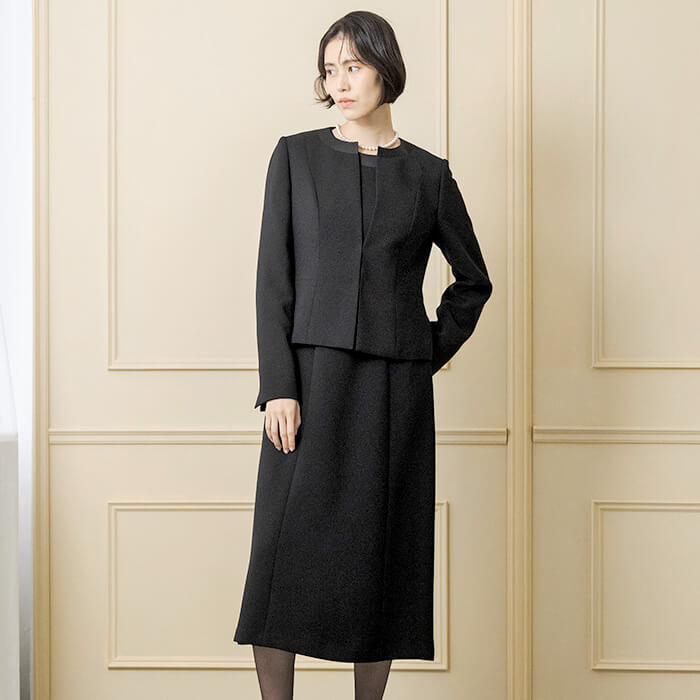 絽｜洗える夏用フォーマルワンピース 9号・ブラック｜東京ソワール