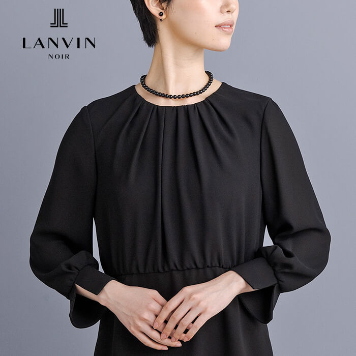 ランダムギャザータックのワンピース 9号・ブラック｜東京ソワール