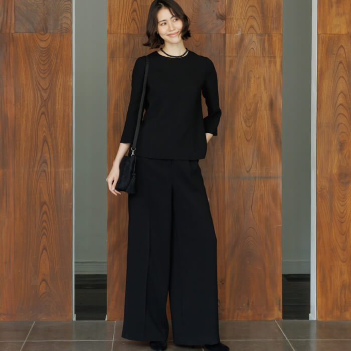 レース素材の2WAYポシェットバッグ ・ブラック｜東京ソワール