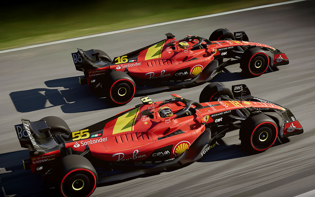 フェラーリF1、白と黄のラインが印象的なルクレールとサインツの2024年