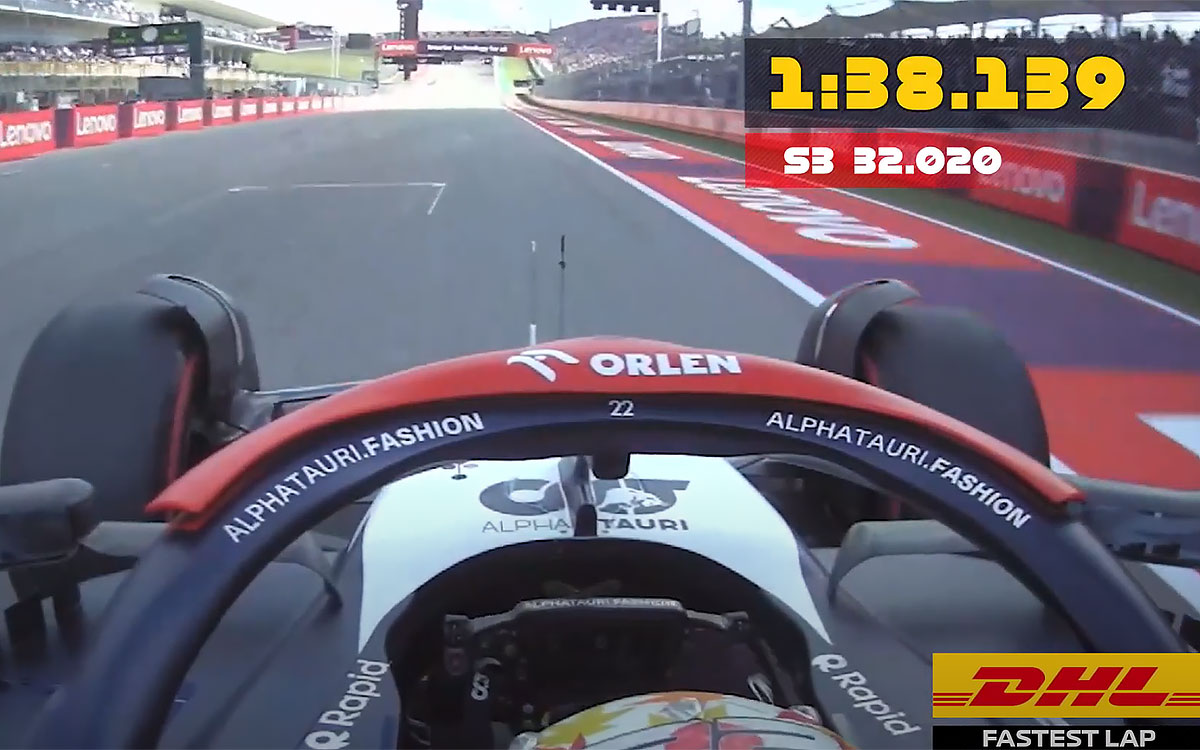 車載映像：角田裕毅、キャリア初「栄光」のF1ファステストラップ