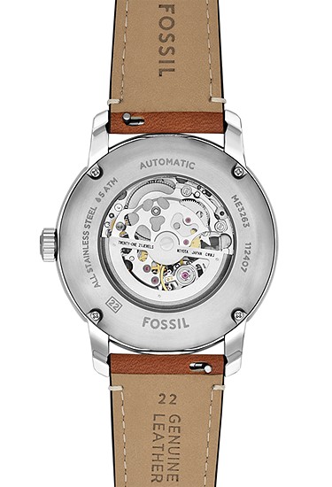 FOSSIL HERITAGE オートマティック ブラウン レザーウォッチ - ME3263