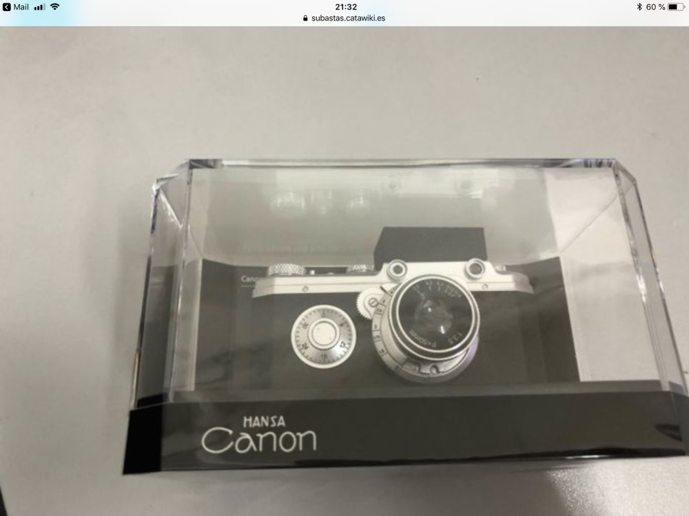 Replica miniature camera canon 75 years commemorative Hansa Canon