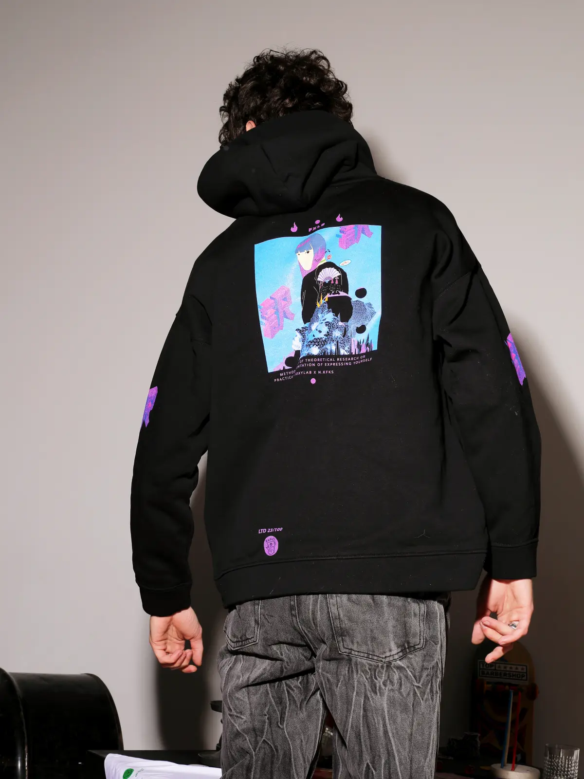 BLACK FLEECE HOODIE - FXLB NY