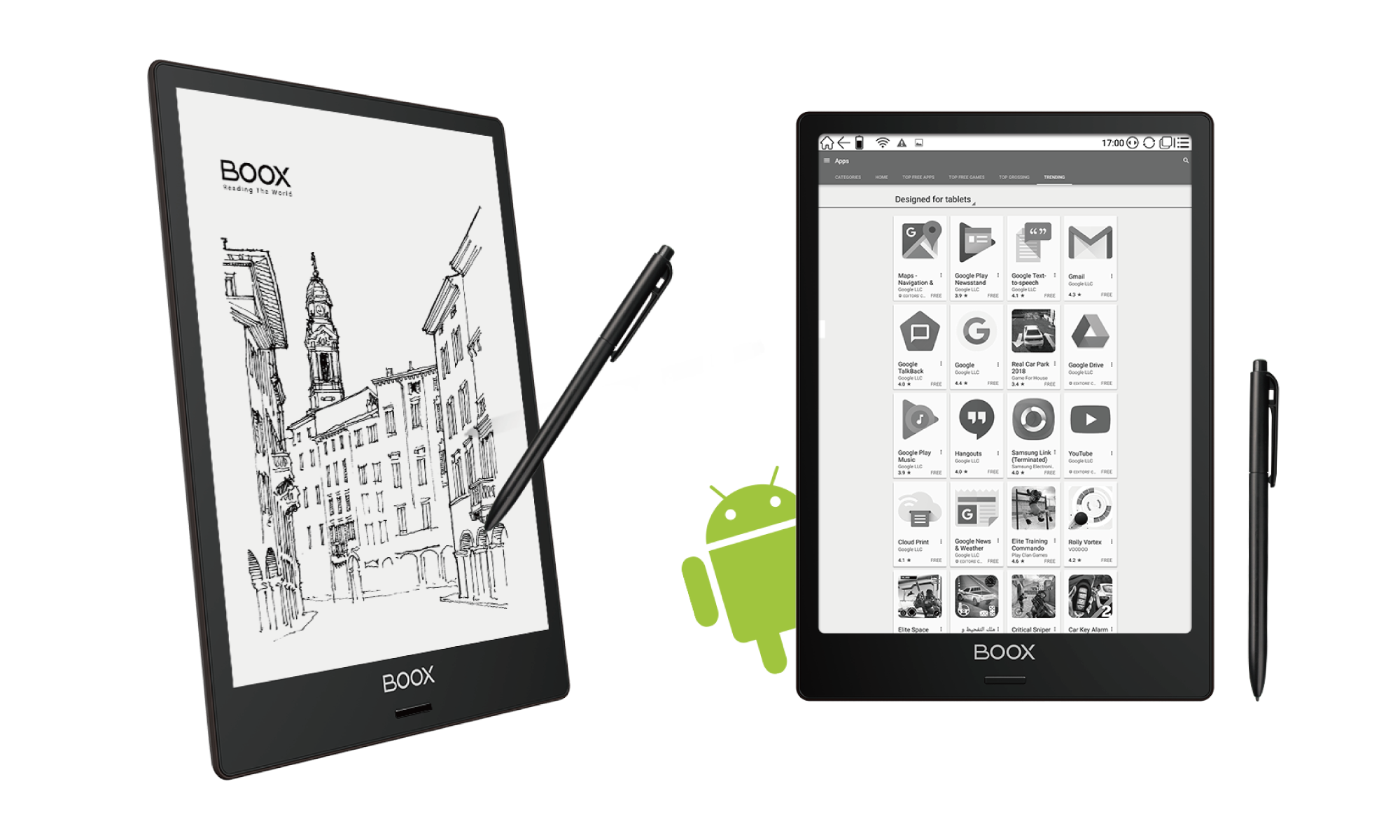 複数のアプリでマルチタスクを実行できるAndroid搭載のE-ink電子