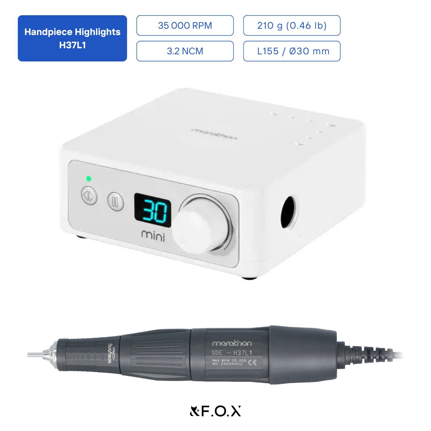 Saeyang Marathon K35 Mini + H37L1 35k RPM — Original E-File Nail