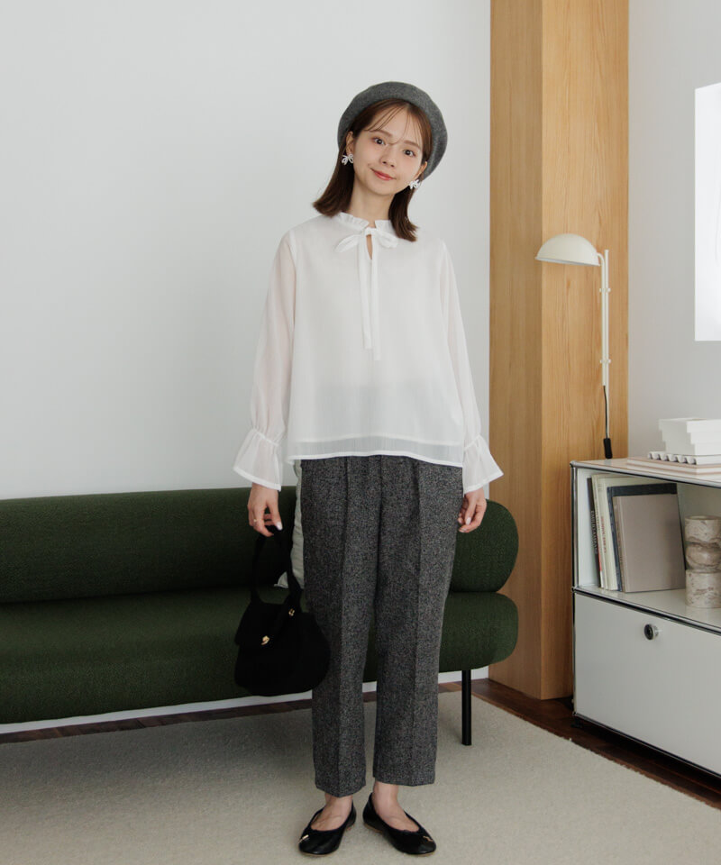 50%OFF】bright ribbon blouse～ﾌﾞﾗｲﾄﾘﾎﾞﾝﾌﾞﾗｳｽ | flower／フラワー