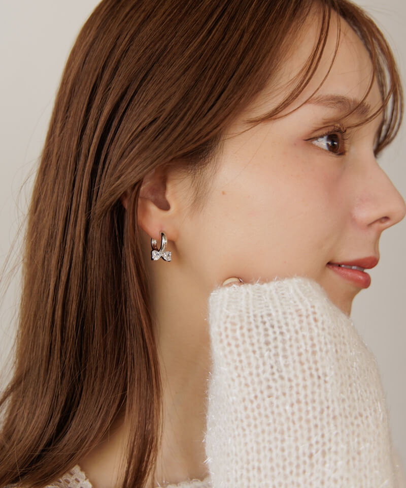 cystal ribbon pierce～ｸﾘｽﾀﾙﾘﾎﾞﾝﾋﾟｱｽ | flower／フラワー公式通販