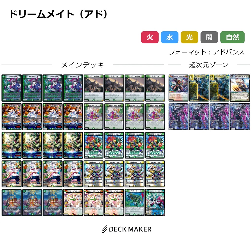 デュエマ・アドバンス】光自然ドリームメイト デッキ解説 ※追記あり