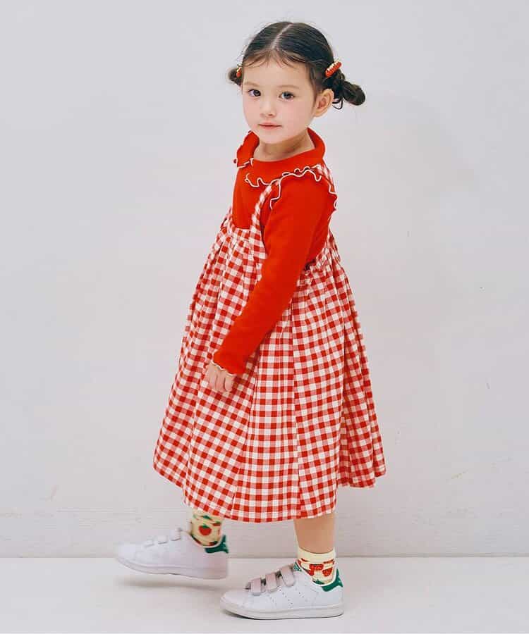 ギンガムチェックジャンスカ＆メロウトップスセット リンク（P117026