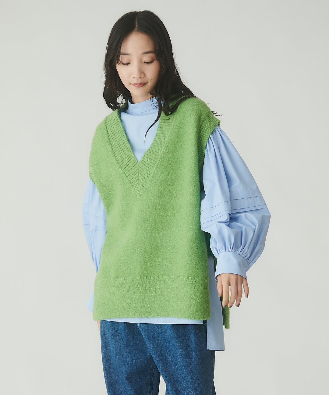 ミックスヤーンミドルゲージニットベスト– FACE SANS FARD