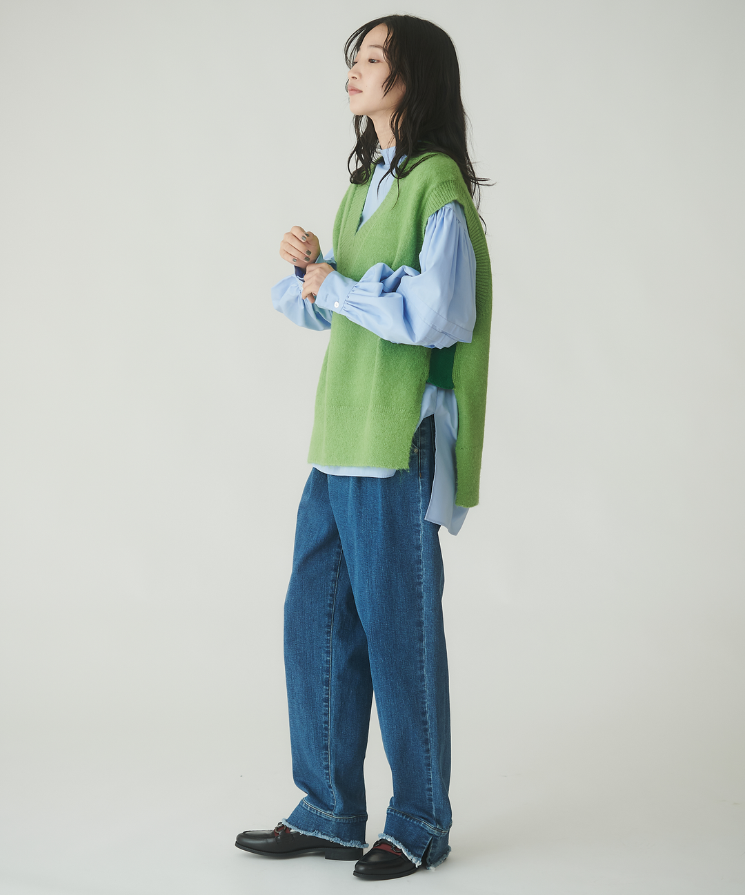 ミックスヤーンミドルゲージニットベスト– FACE SANS FARD