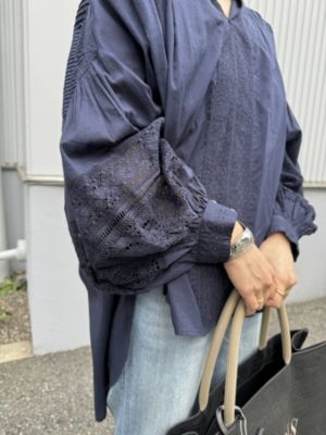 ne Quittez pas(ヌキテパ)のCOTTON VOILE LACE ＆ PIN TUCK BLOUSE通販