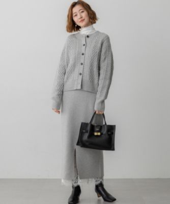 23区(ニジュウサンク)の【洗える】カシミヤブレンド ケーブルニット