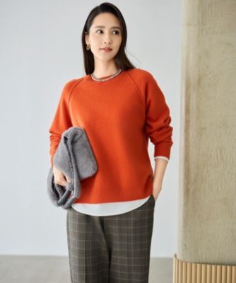 自由区(ジユウク)のウールカシミヤブレンドラグランスリーブ ニット