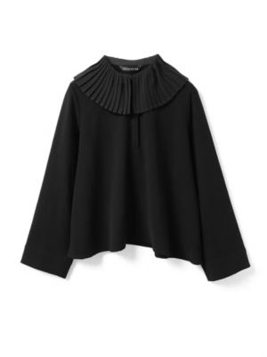 mizuiro ind(ミズイロインド)のプリーツカラーシャツプルオーバー通販