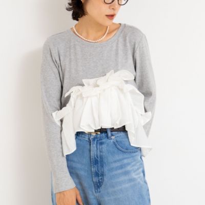 Rie Miller(リエミラー)の3WAYリブフリルロンT通販 | 集英社HAPPY PLUS