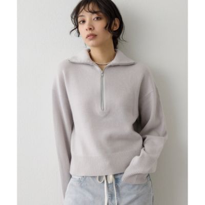Whim Gazette(ウィム ガゼット)のウールカシミヤZIPニットプルオーバー