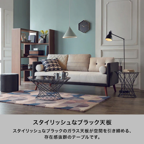 マーリア コーヒーテーブル ブラック×ゴールド（φ800） | Francfranc