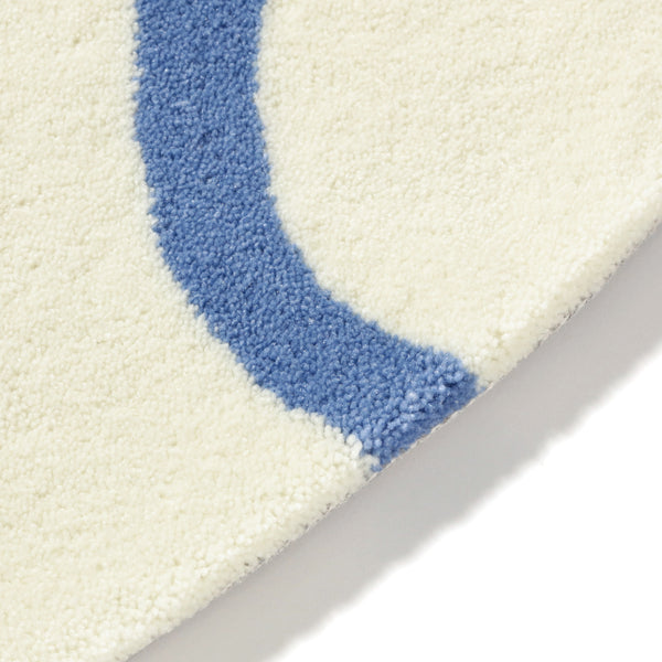 ワンダー ラグ ラウンド Φ1500 アイボリー×ブルー | Francfranc