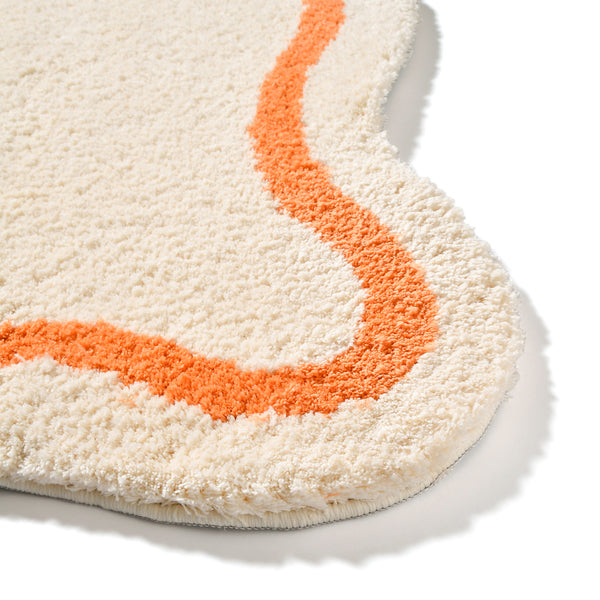 ウェーブライン ラグ S 1400×1000 アイボリー | Francfranc（フラン